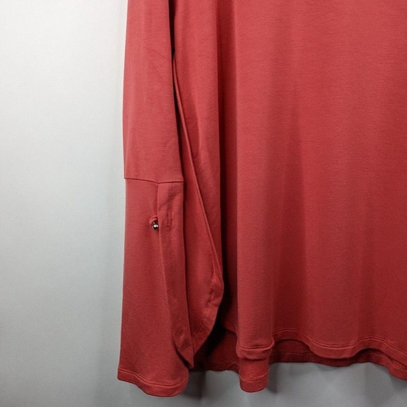 Soft Surroundings Womens 2X Coral Rayon Long Sleeve Scoop Neck Tunic Top Shirt - Picture 3 of 8